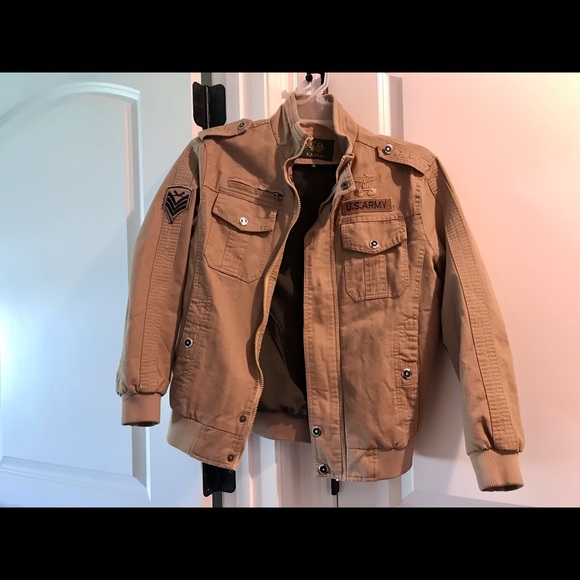 Kasild Military-Inspired Lined Khaki Denim Jacket, Size M - Picture 16 of 16